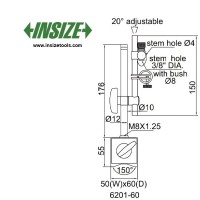 پایه ساعت اندیکاتور اینسایز مگنتی مدل 60-6201 6201-60